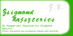 zsigmond majszterics business card